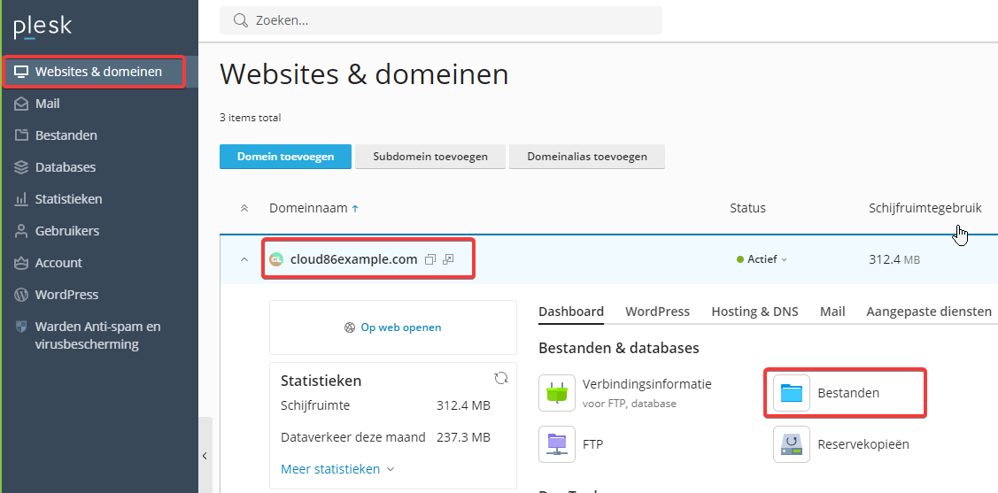 Plesk: Domein, bestanden (NL).png