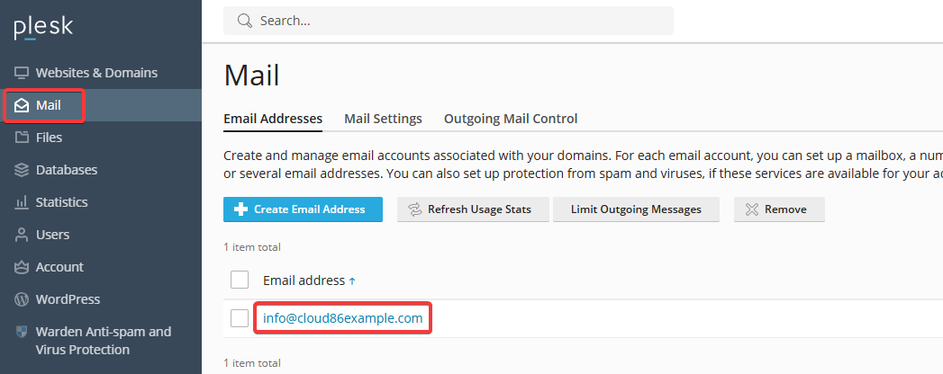 Plesk: Mail, Mail address (EN).png