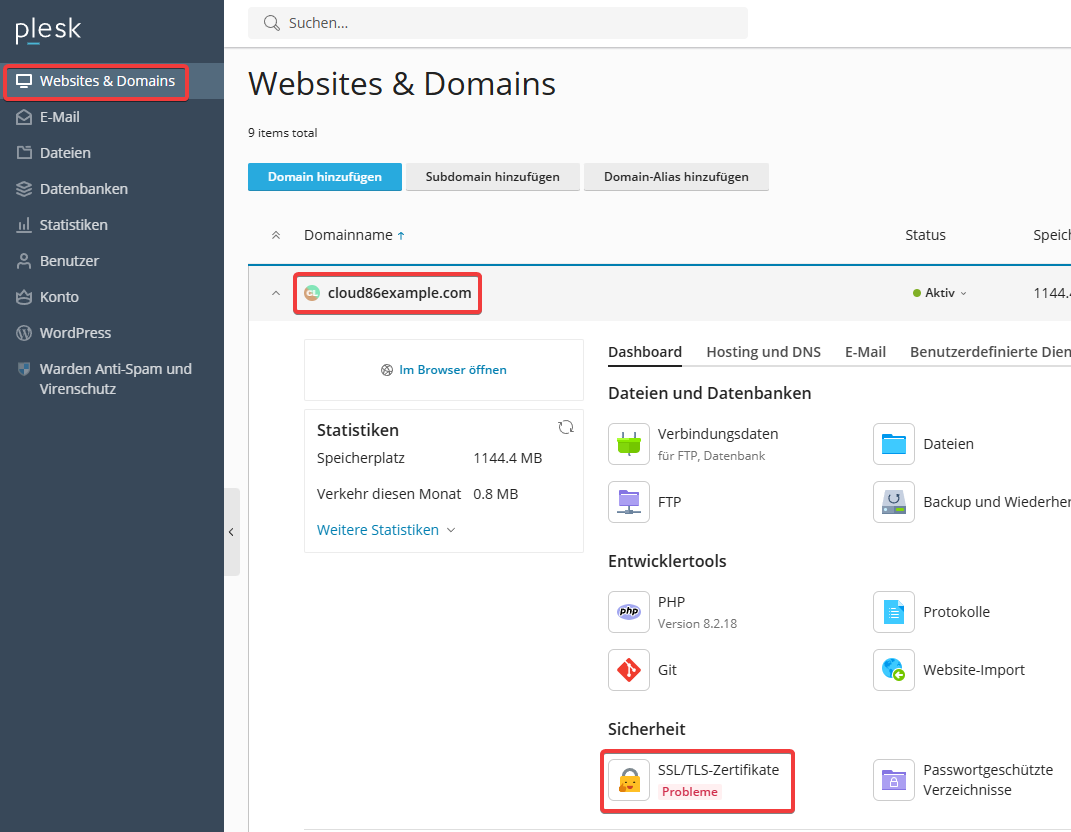 Plesk: Websites & domain, SSL/TLS certificates (DE).png