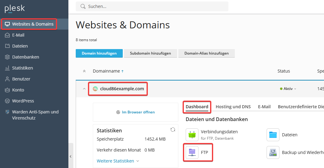 Plesk_ Domain, Dashboard, FTP (DE).png
