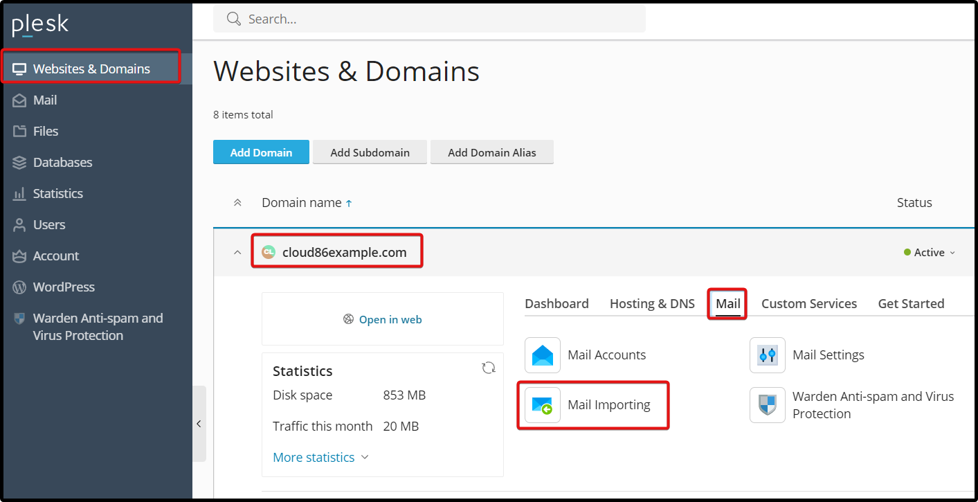 EN Plesk_ Websites & domains, mail import.png