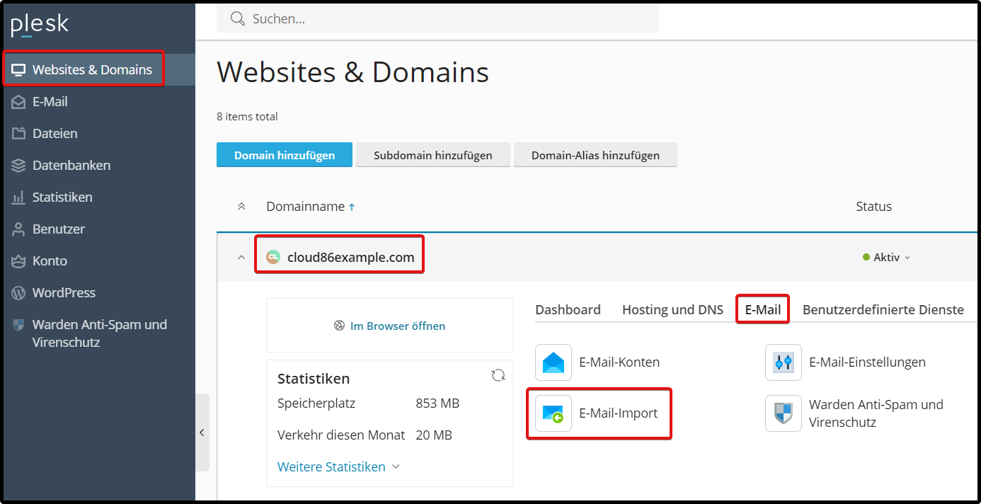 DE Plesk_ Websites & domains, mail import.png
