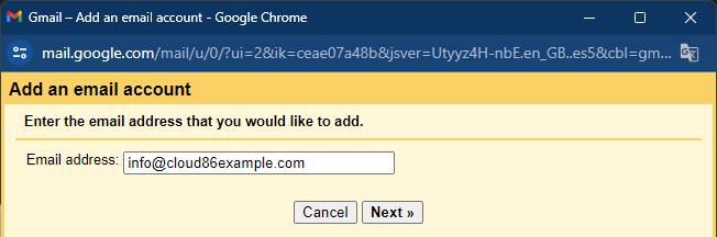 Gmail: Setup IMAP Add an email account, email address (ALL).png