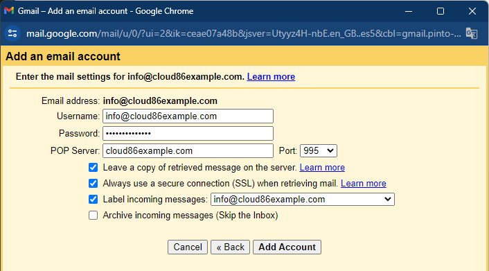 Gmail: Setup IMAP Add an email account, settings (ALL).png