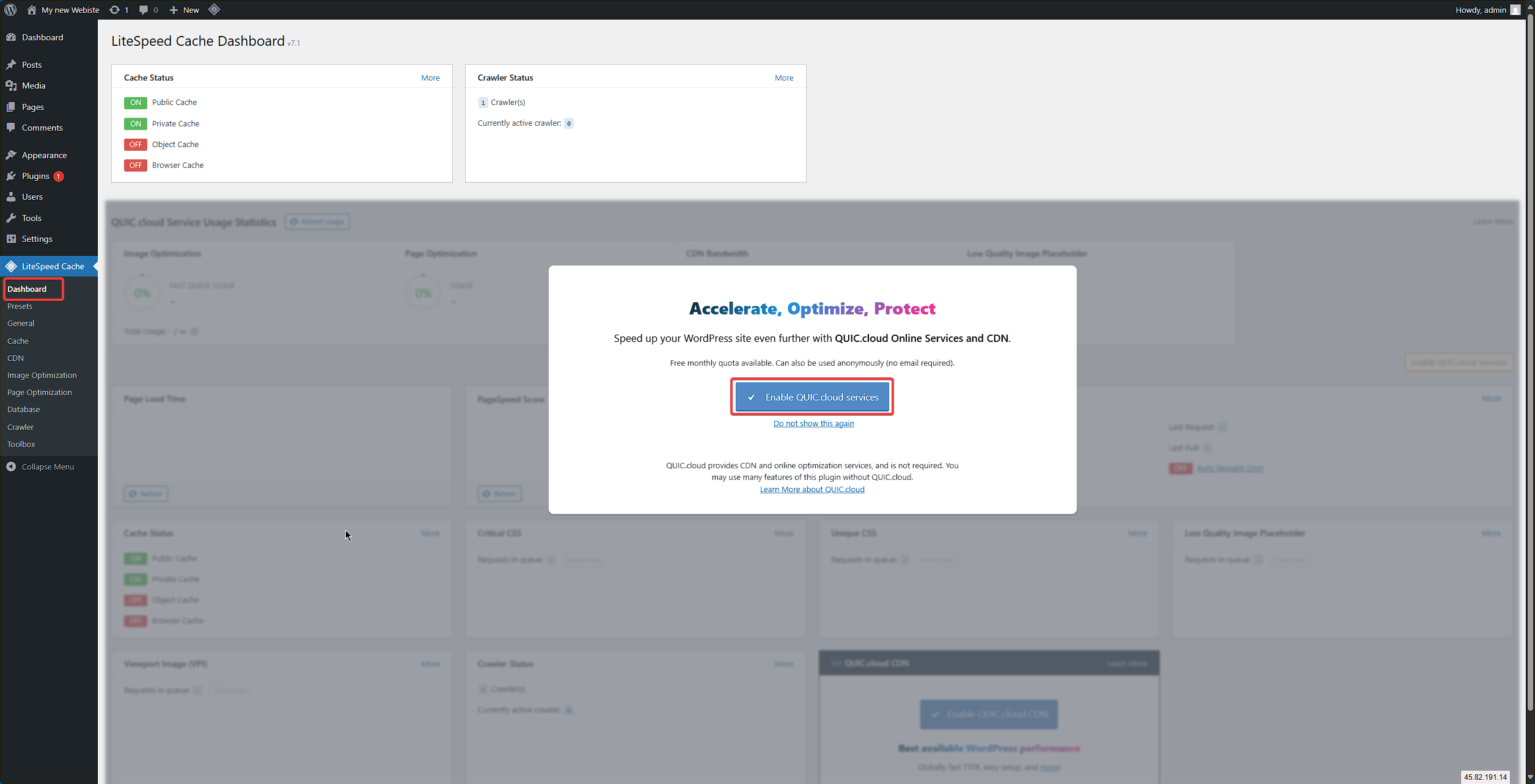 ALL WP, LiteSpeed, Dashboard, setup.png